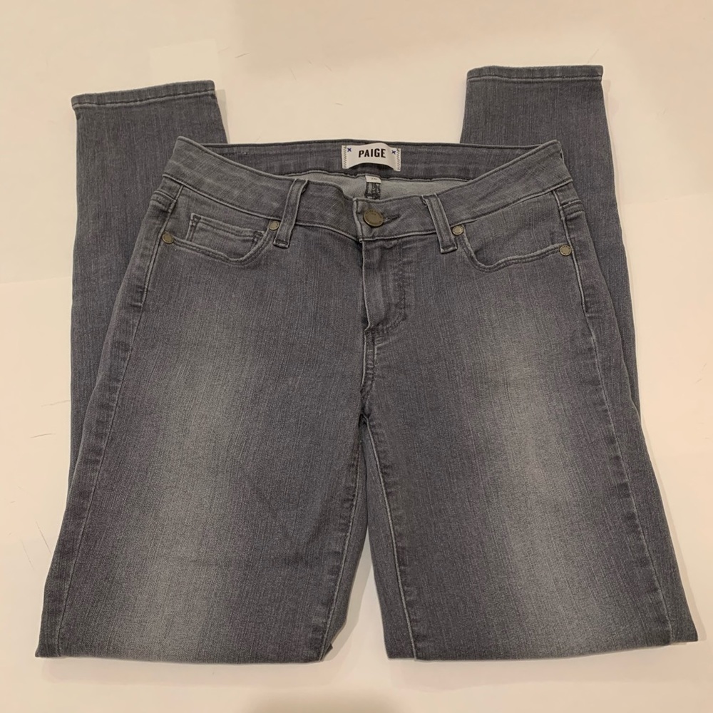 Paige Grey Verdugo Ankle Zipper Skinny Jeans 26